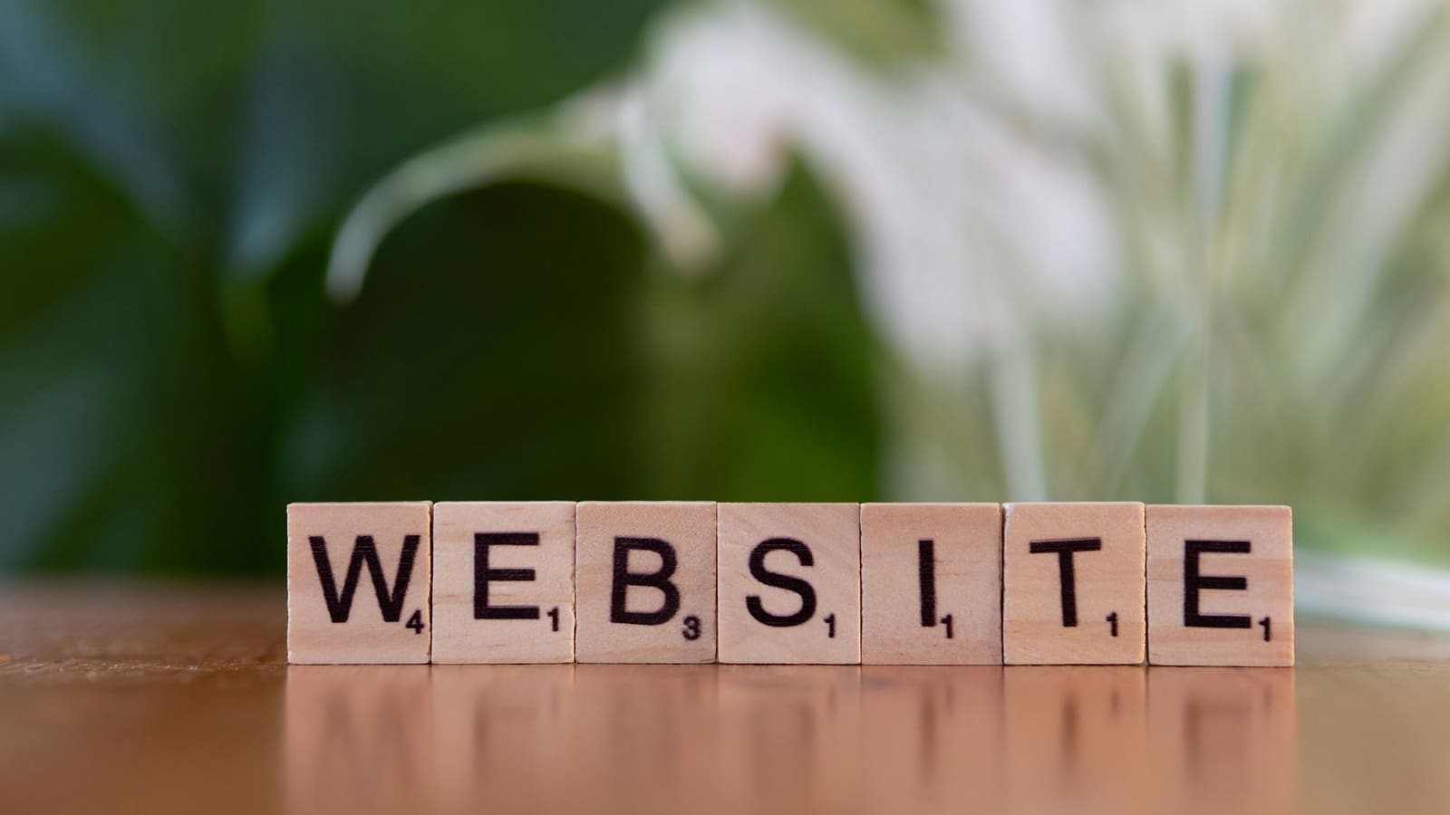 Ξύλινα γράμματα σχηματίζουν τη λέξη website, το site που παραδίδεται μαζί με το domain και το hosting